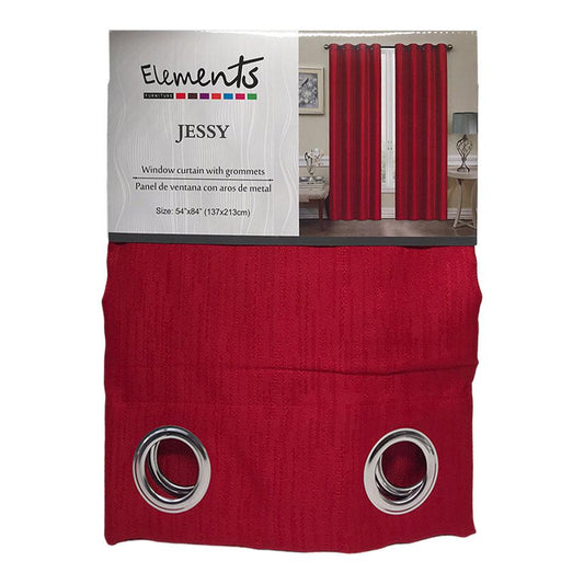 Cortina Elements Furniture Jessy Con Aros 54" x 84" - Rojo