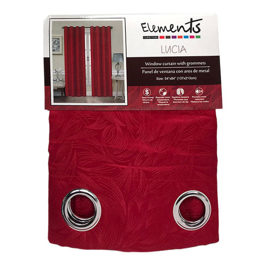 Cortina Elements Furniture Lucia Con Aros 54" x 84" - Rojo