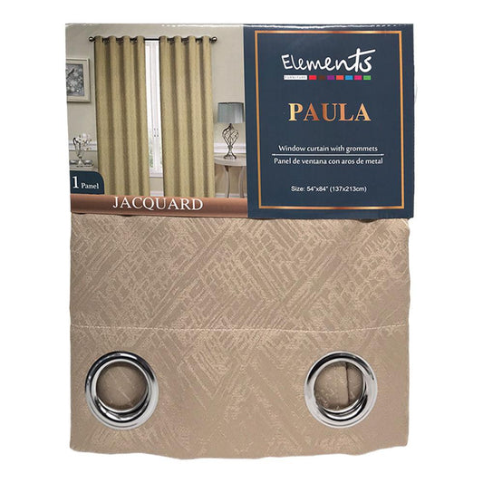 Cortina Elements Furniture Paula Con Aros 54" x 84" - Beige Oscuro