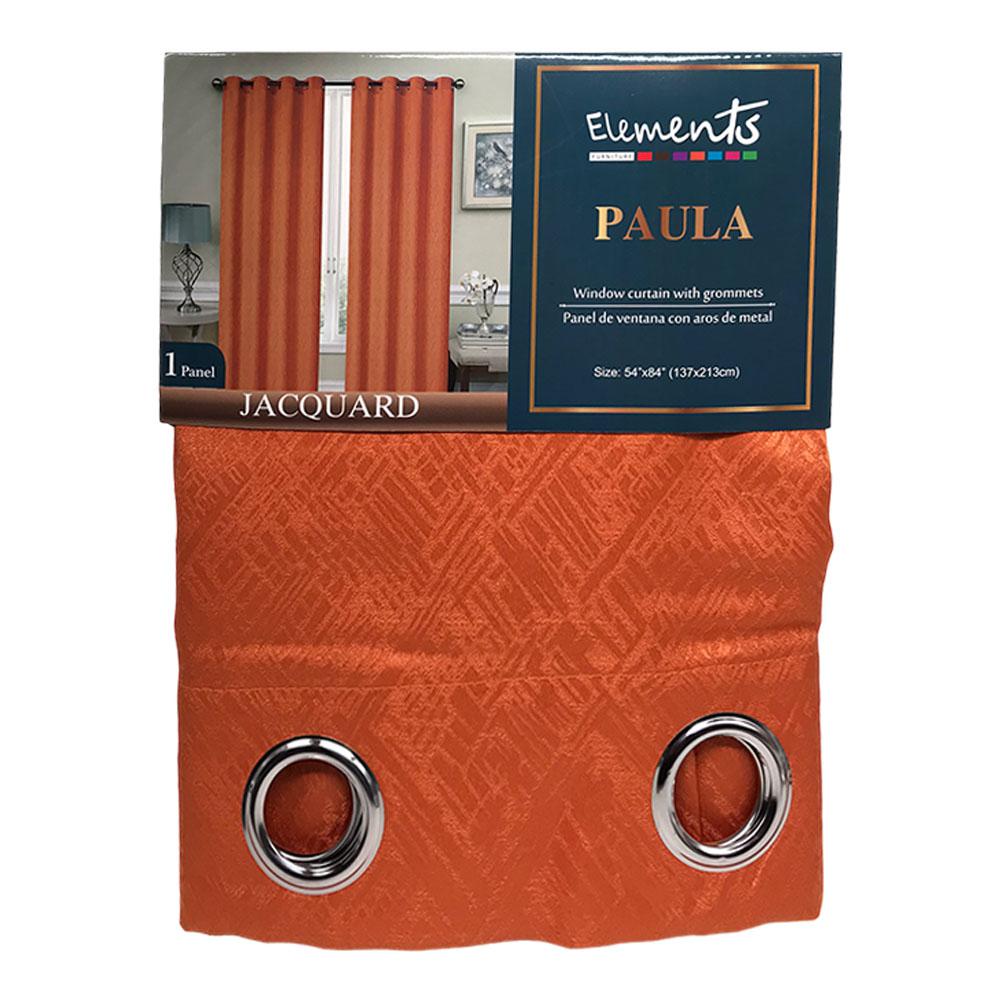 Cortina Elements Furniture Paula Con Aros 54" x 84" - Naranja