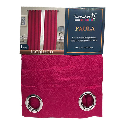 Cortina Elements Furniture Paula Con Aros 54" x 84" - Fucsia
