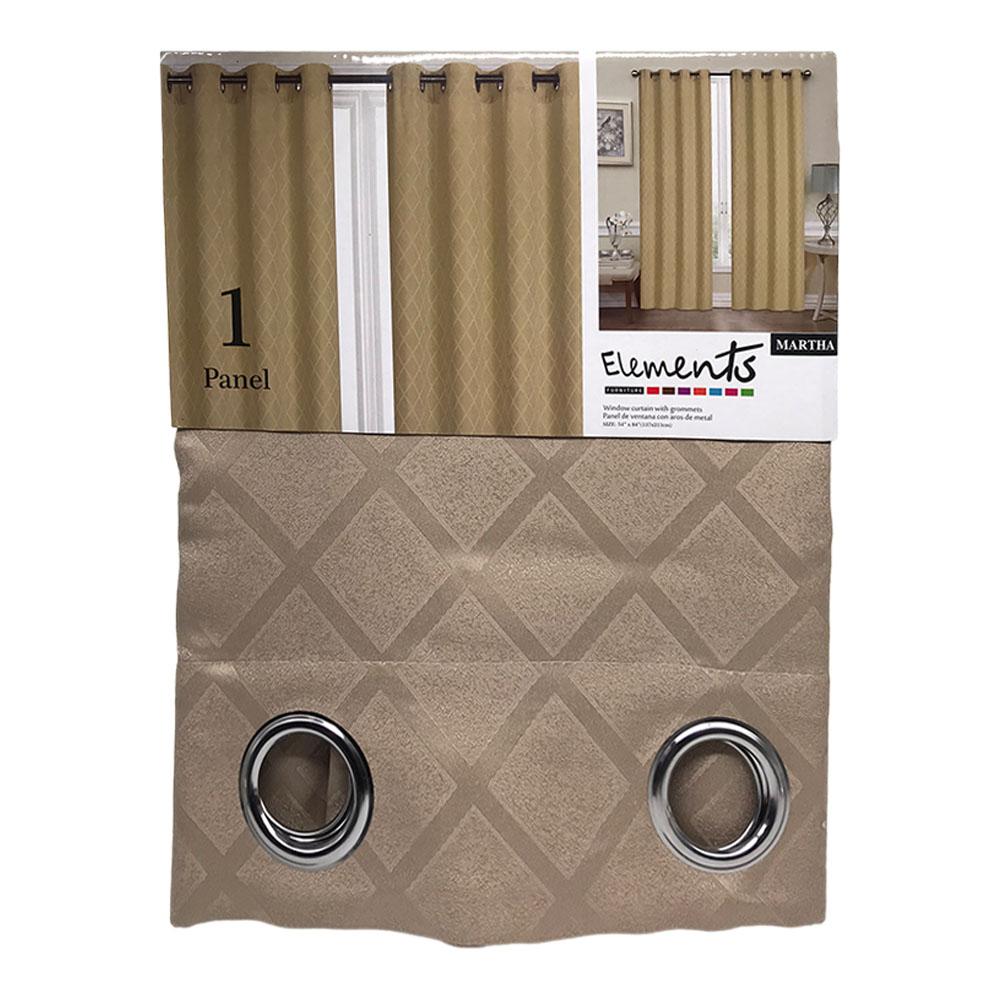 Cortina Elements Furniture Martha Con Aros 54" x 84" - Beige Oscuro