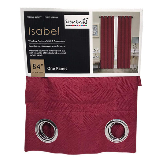 Cortina Elements Furniture Isabel Con Aros 54" x 84" - Rojo Oscuro