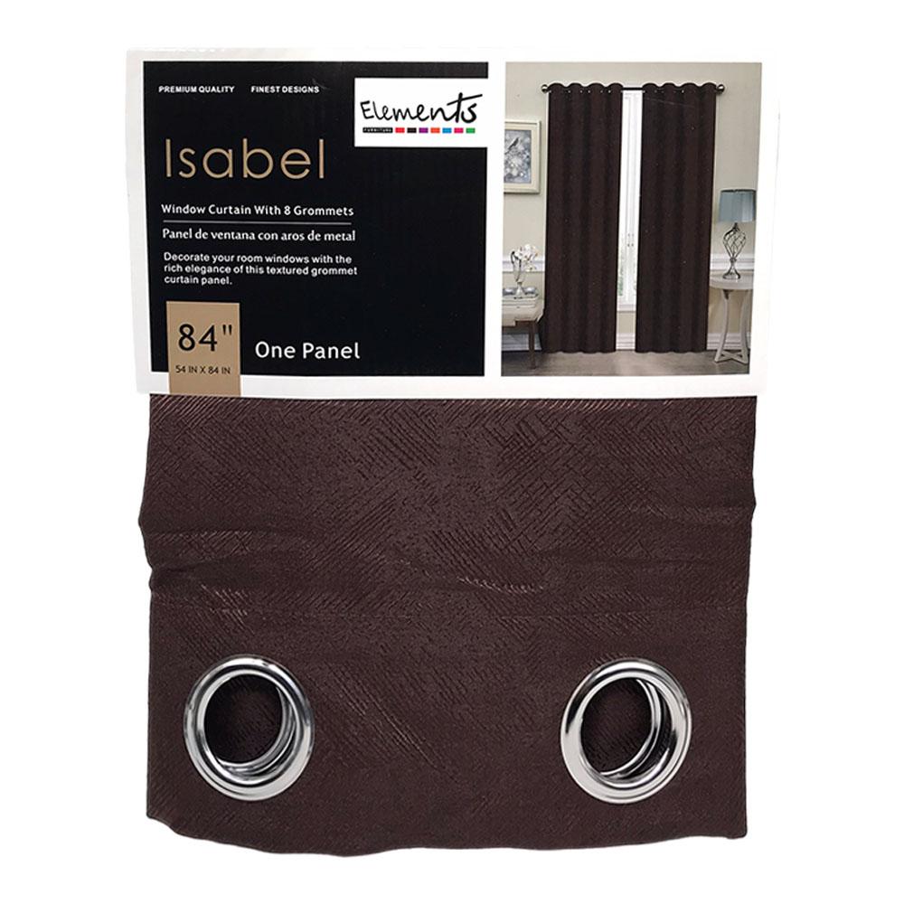 Cortina Elements Furniture Isabel Con Aros 54" x 84" - Chocolate Oscuro