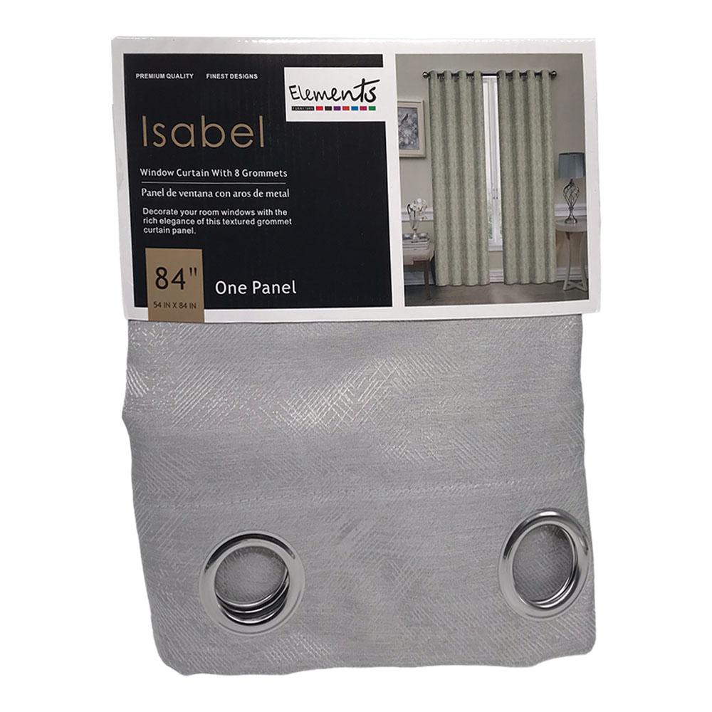 Cortina Elements Furniture Isabel Con Aros 54" x 84" - Gris Claro