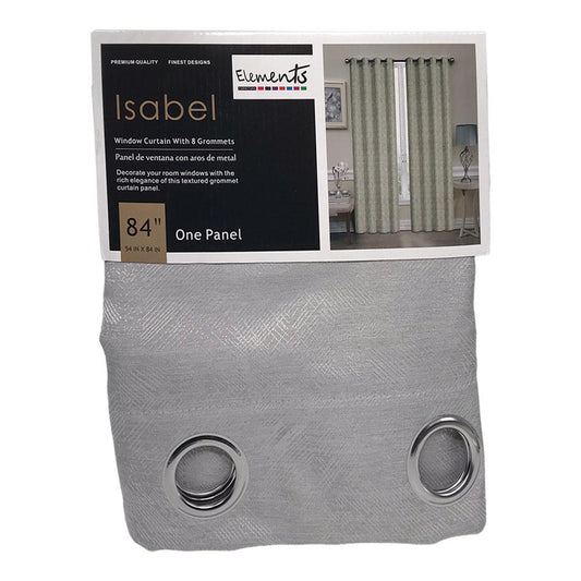 Cortina Elements Furniture Isabel Con Aros 54" x 84" - Gris Claro