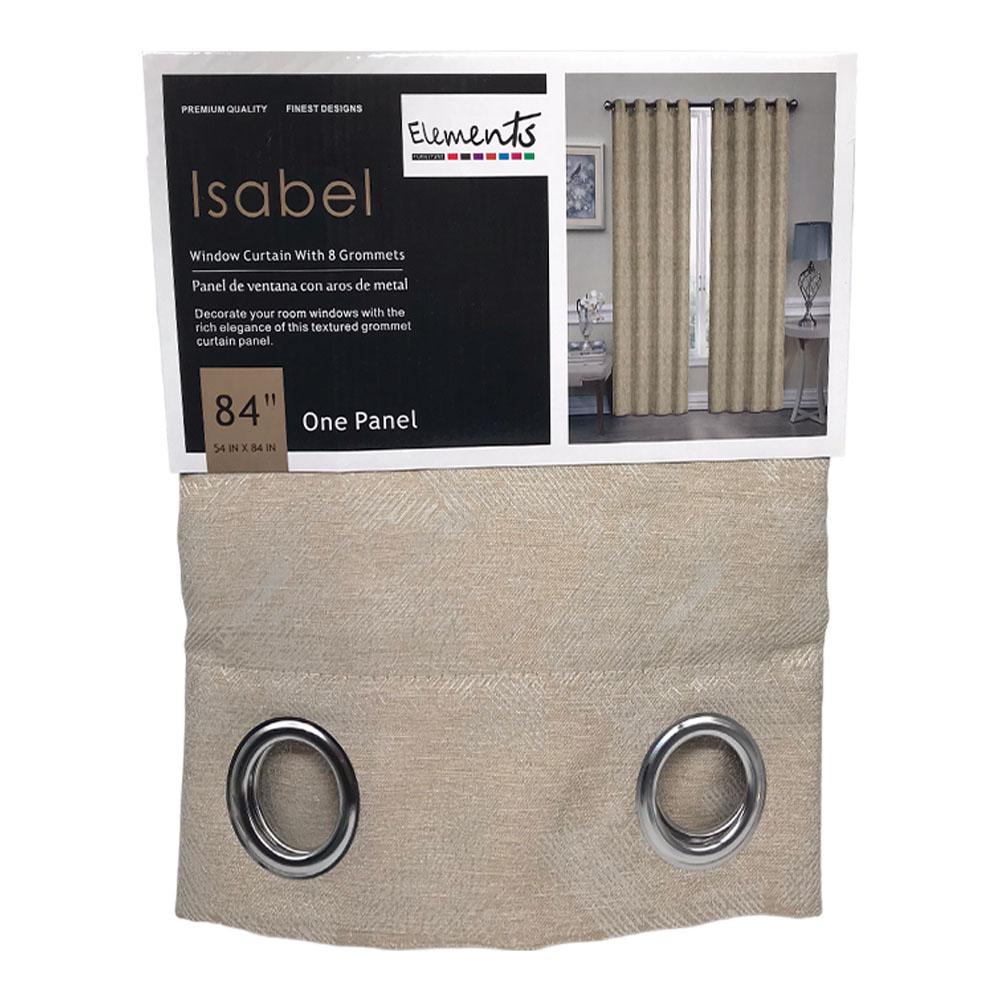 Cortina Elements Furniture Isabel Con Aros 54" x 84" - Beige Oscuro