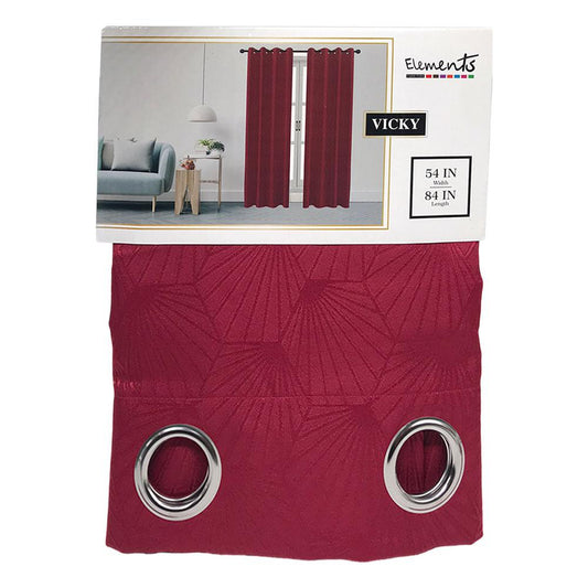 Cortina Elements Furniture Vicky Con Aros 54" x 84" - Rojo Oscuro