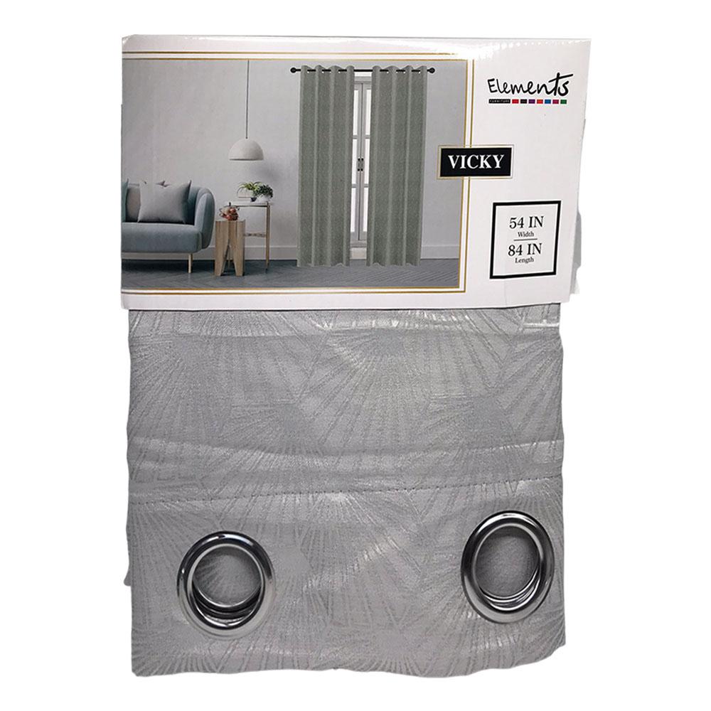 Cortina Elements Furniture Vicky Con Aros 54" x 84" - Gris Claro