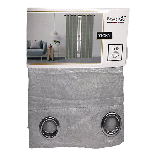 Cortina Elements Furniture Vicky Con Aros 54" x 84" - Gris Claro