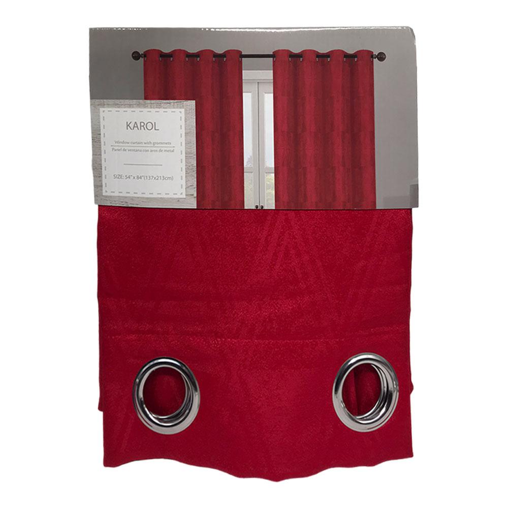 Cortina Elements Furniture Karol Con Aros 54" x 84" - Rojo