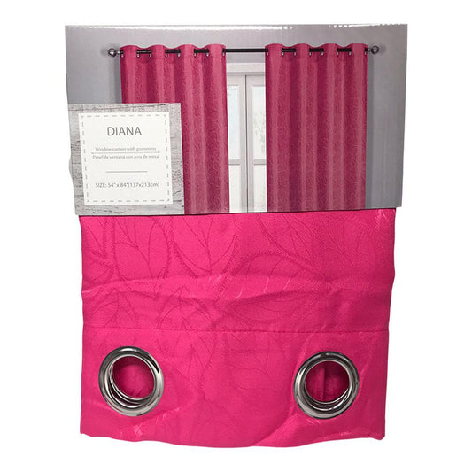 Cortina Diana Elements Furniture Con Aros 54" x 84" - Rosa