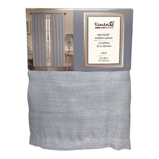 Cortina Elements Furniture Lily Con Rod Pocket 54" x 84" - Azul Claro