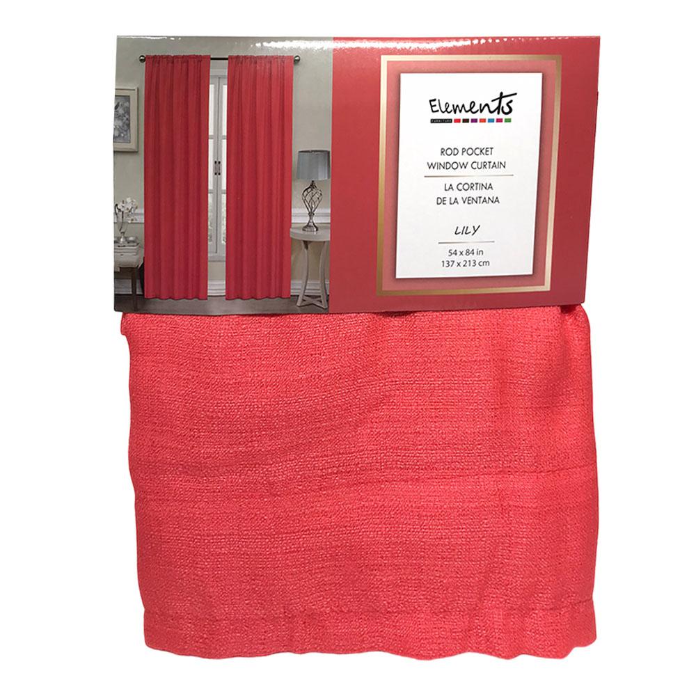 Cortina Elements Furniture Lily Con Rod Pocket 54" x 84" - Naranja