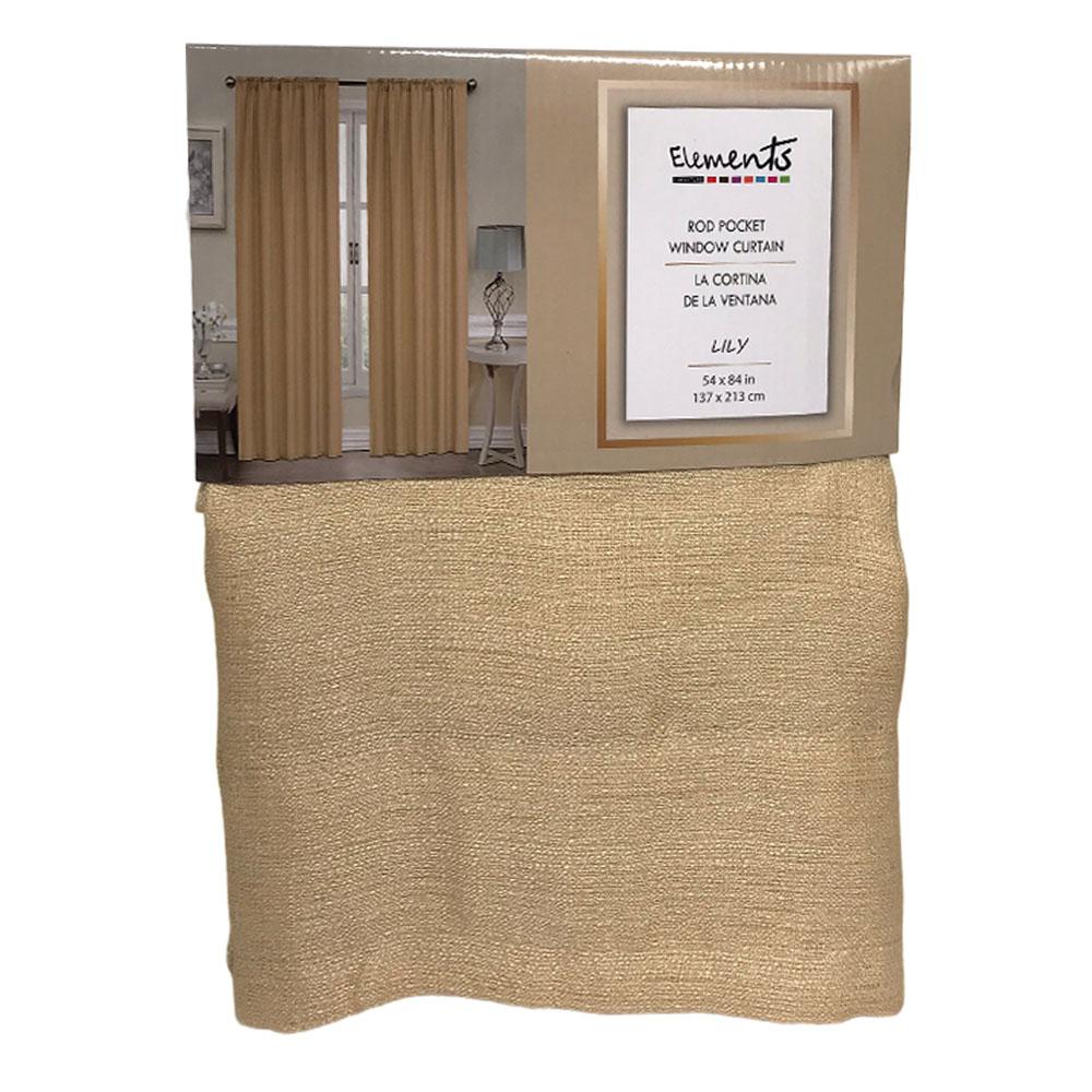 Cortina Elements Furniture Lily Con Rod Pocket 54" x 84" - Dorado