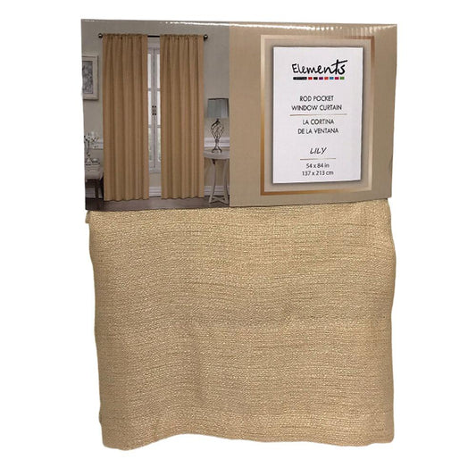 Cortina Elements Furniture Lily Con Rod Pocket 54" x 84" - Dorado