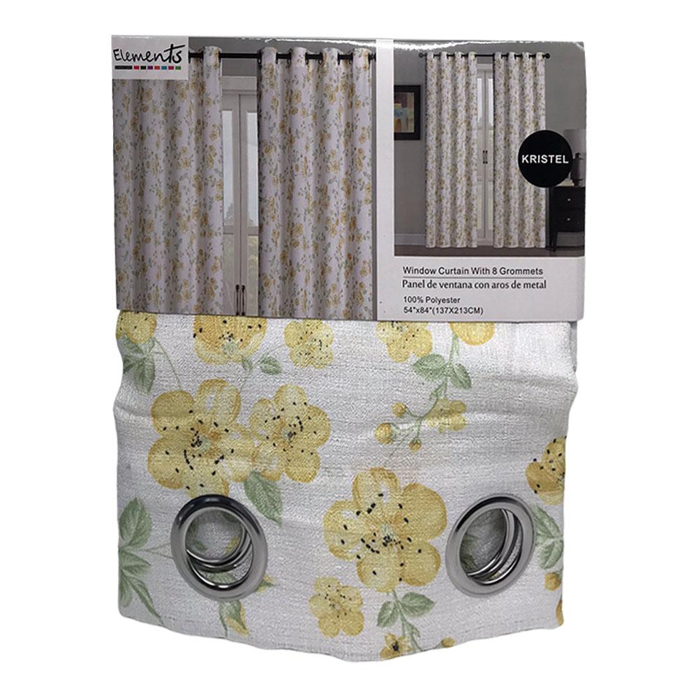 Cortina Elements Furniture Kristel Con Aros 54" x 84" - Amarillo