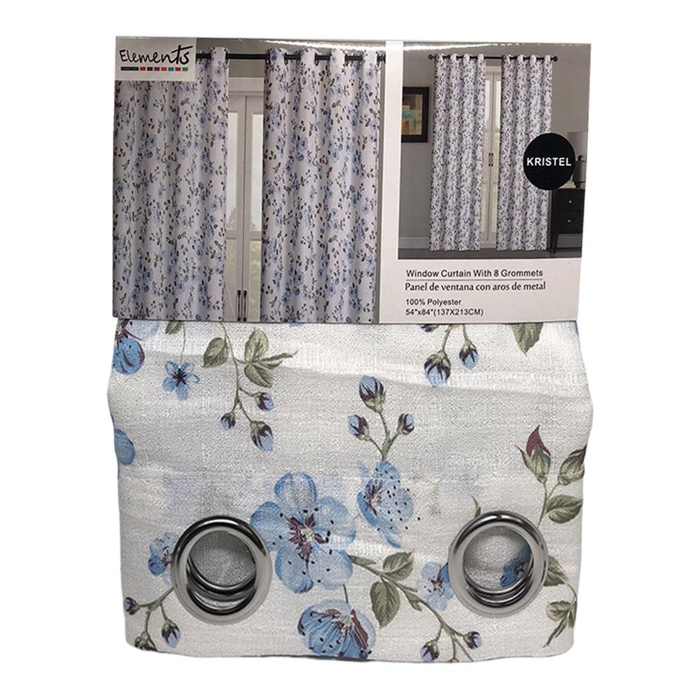 Cortina Elements Furniture Kristel Con Aros 54" x 84" - Azul Claro