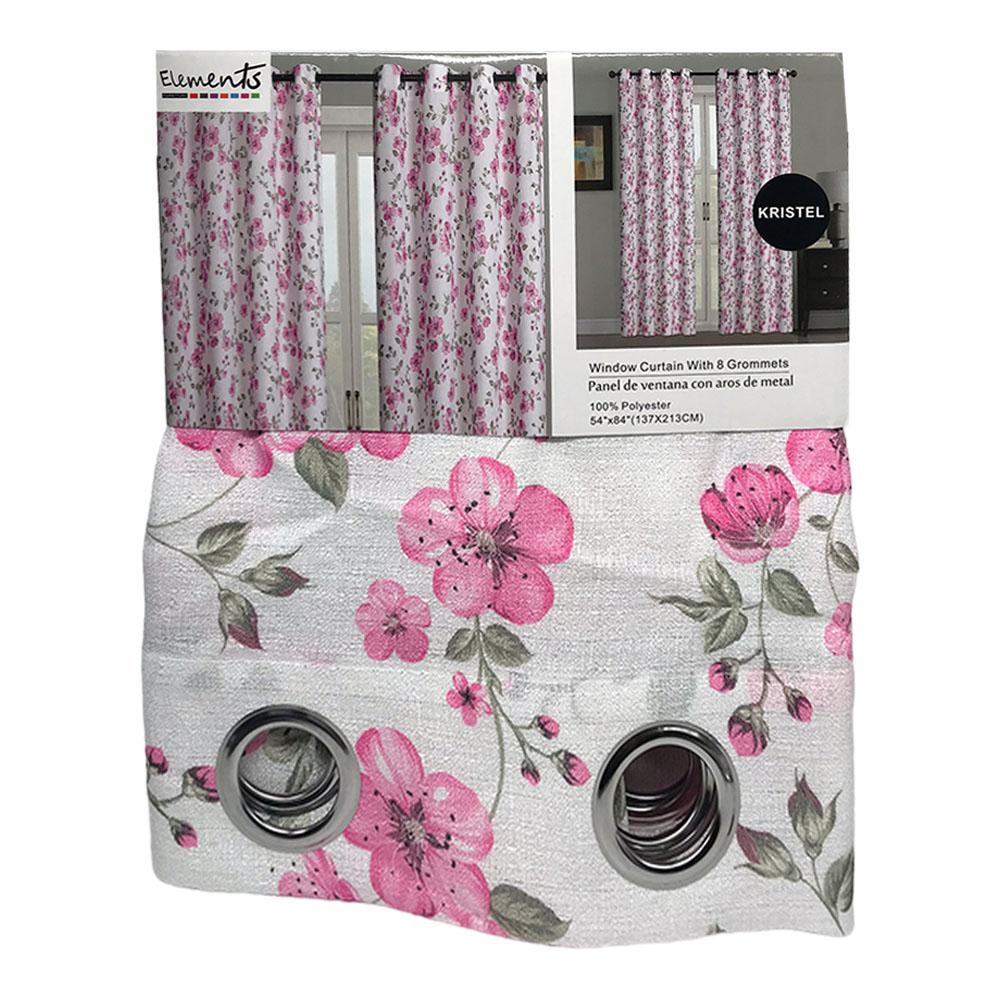 Cortina Elements Furniture Kristel Con Aros 54" x 84" - Rosa