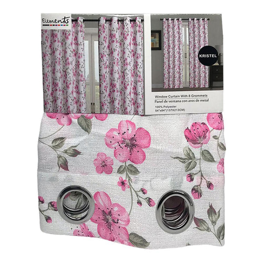 Cortina Elements Furniture Kristel Con Aros 54" x 84" - Rosa