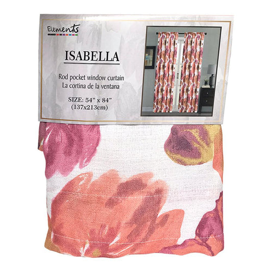 Cortina Elements Furniture Isabella Con Aros 54" x 84" - Coral