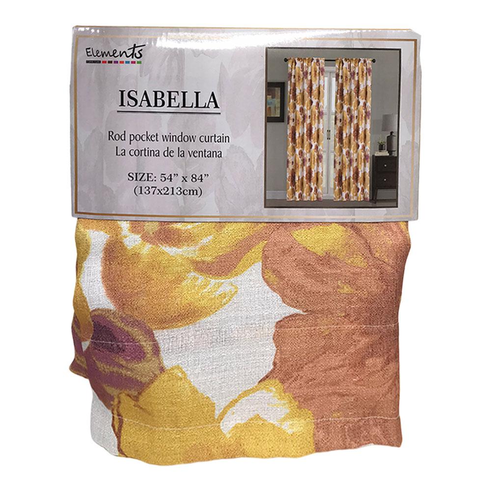 Cortina Elements Furniture Isabella Con Aros 54" x 84" - Mostaza