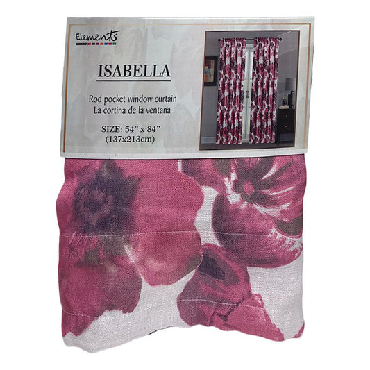 Cortina Elements Furniture Isabella Con Aros 54" x 84" - Rosa