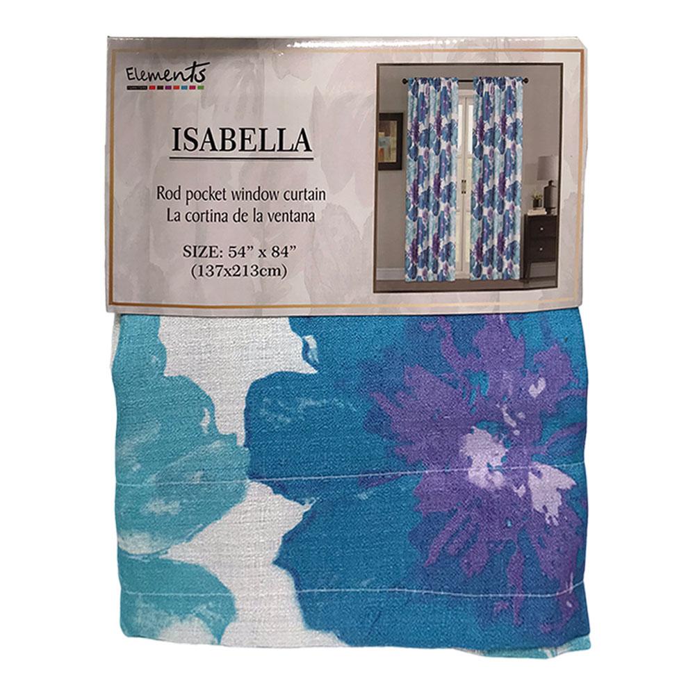 Cortina Elements Furniture Isabella Con Aros 54" x 84" - Turquesa