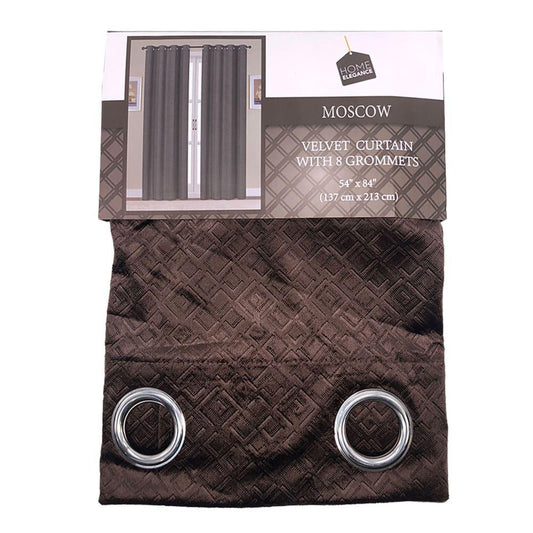 Cortina Home Elegance Moscow Con Aros 54" x 84" - Chocolate Oscuro