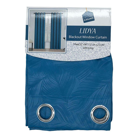 Cortina Lidya Home Elegance Blackout Con Aros 52" x 84" - Turquesa Azulado