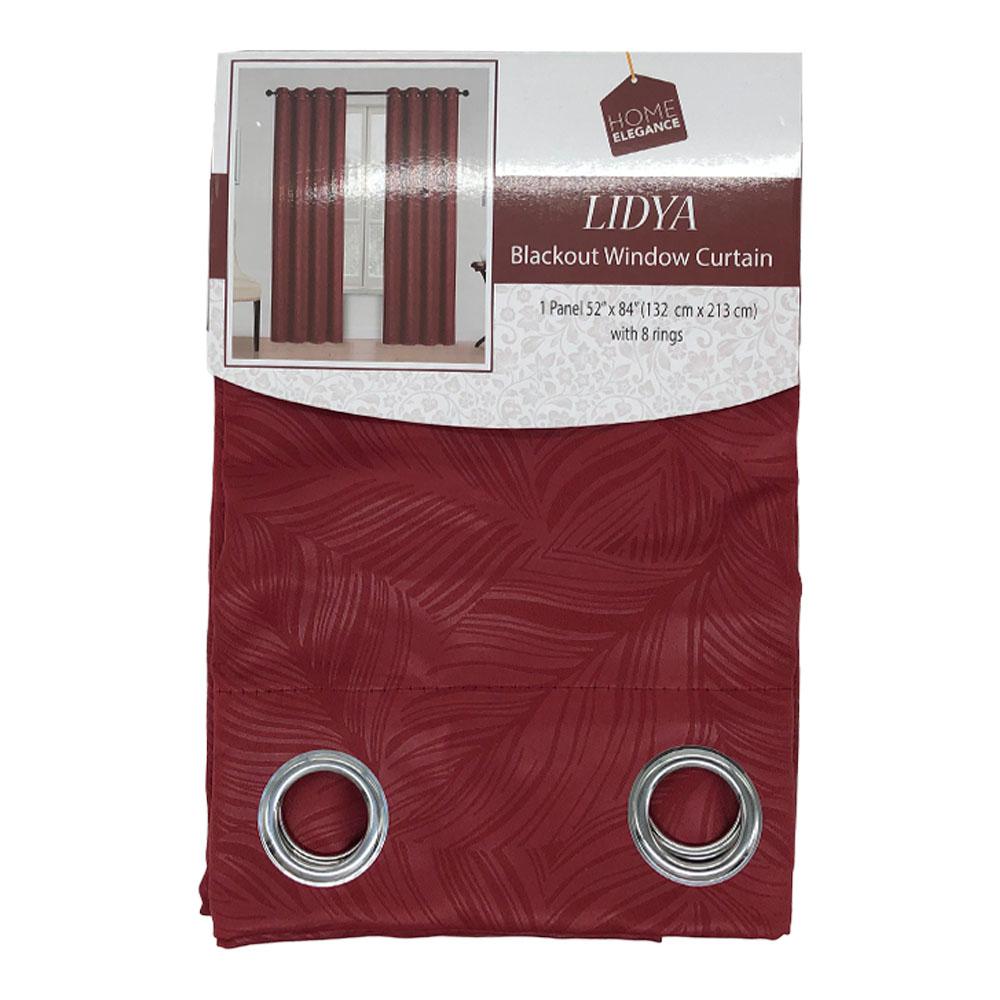 Cortina Lidya Home Elegance Blackout Con Aros 52" x 84" - Rojo Oscuro