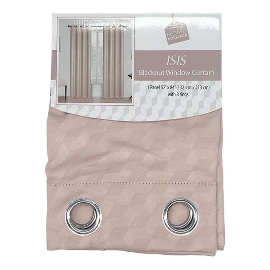 Cortina Isis Home Elegance Blackout Con Aros 52" x 84" - Rosa Claro