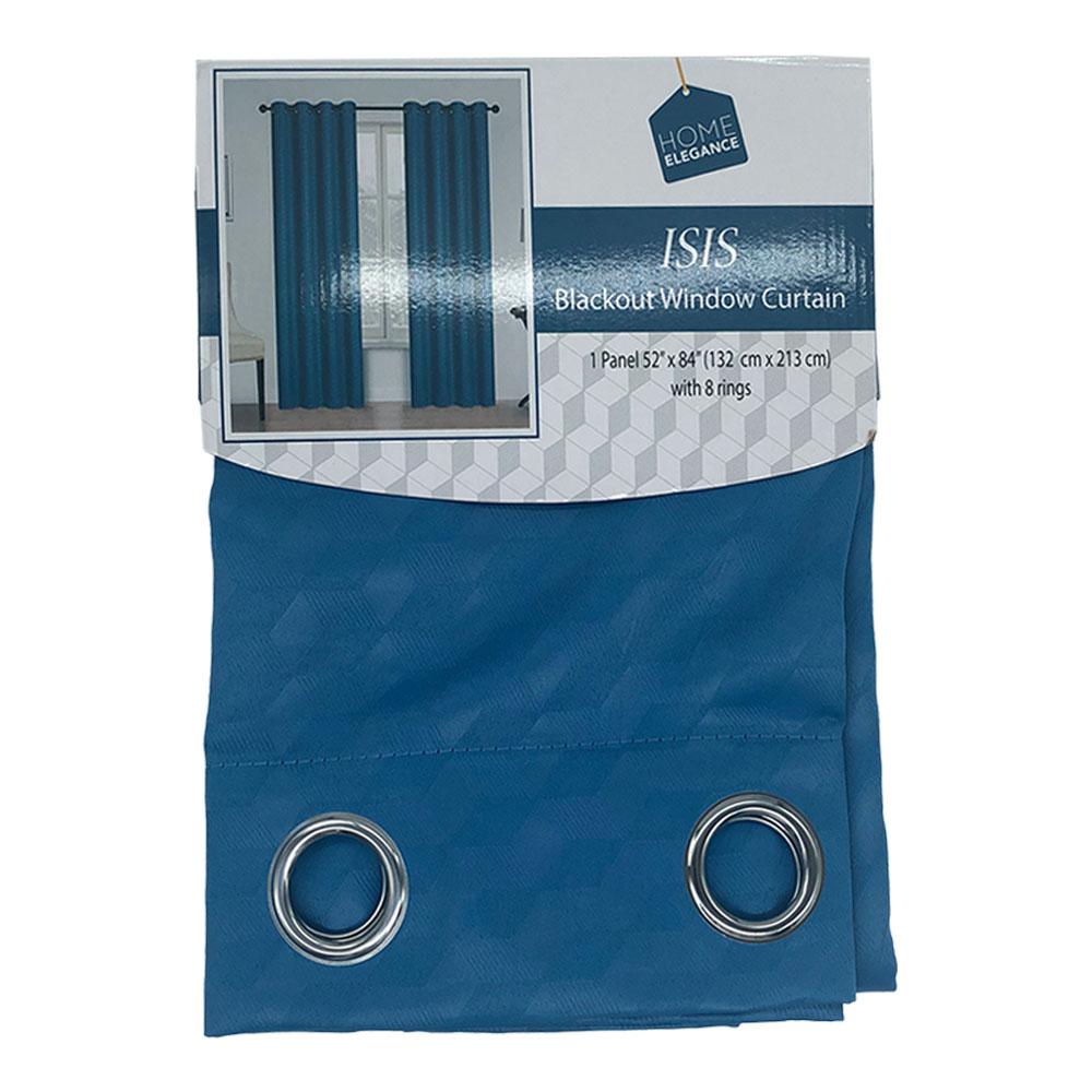 Cortina Isis Home Elegance Blackout Con Aros 52" x 84" - Turquesa Azulado