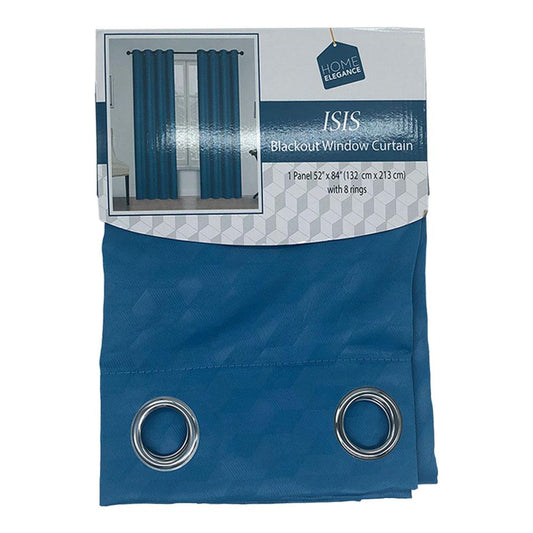 Cortina Isis Home Elegance Blackout Con Aros 52" x 84" - Turquesa Azulado