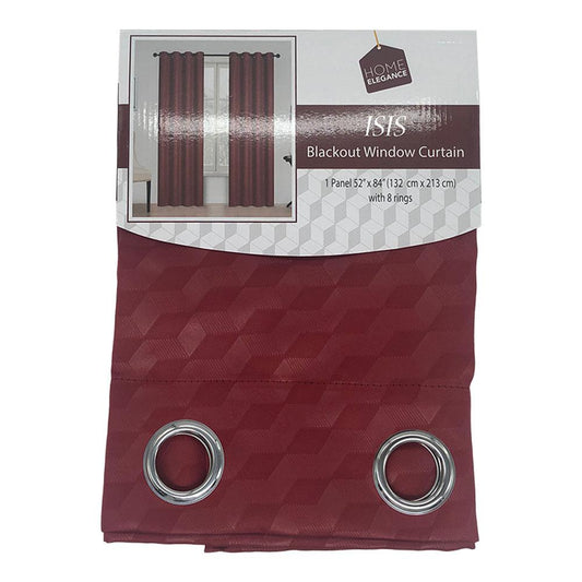 Cortina Isis Home Elegance Blackout Con Aros 52" x 84" - Rojo Oscuro