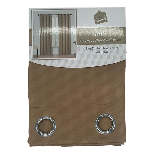 Cortina Isis Home Elegance Blackout Con Aros 52" x 84" - Dorado