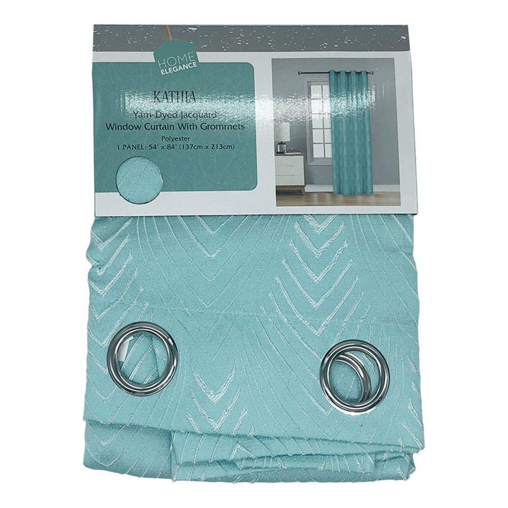 Cortina Kathia Home Elegance Con Aros 54" x 84" - Aguamarina Claro