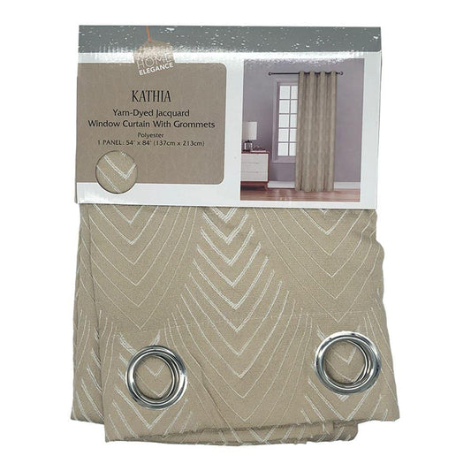 Cortina Kathia Home Elegance Con Aros 54" x 84" - Beige