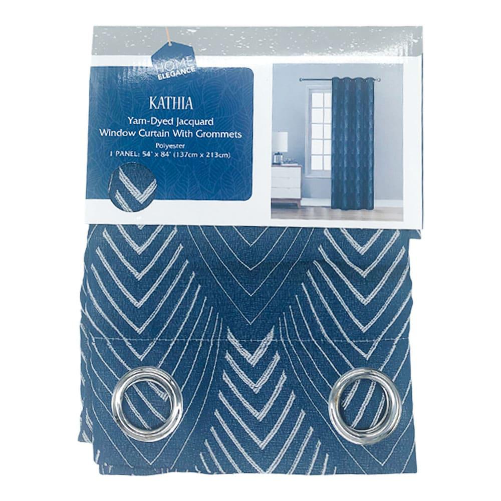 Cortina Kathia Home Elegance Con Aros 54" x 84" - Azul Marino