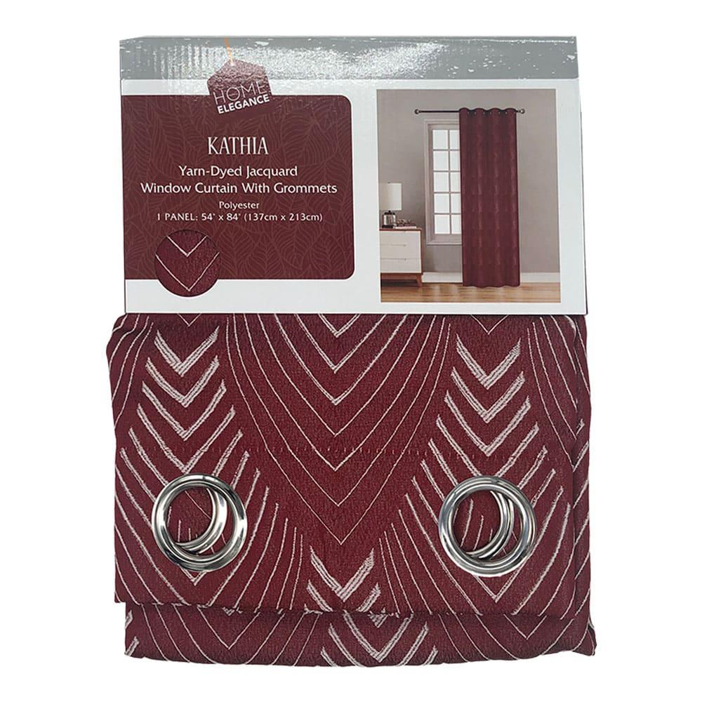 Cortina Kathia Home Elegance Con Aros 54" x 84" - Rojo Oscuro