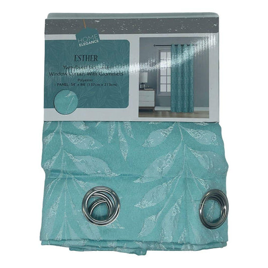 Cortina Esther Home Elegance Con Aros 54" x 84" - Aguamarina Claro