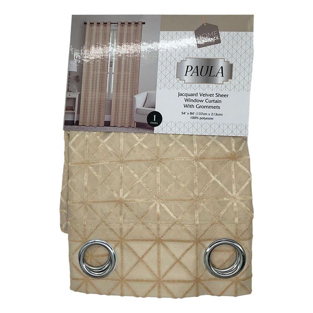 Cortina Paula Home Elegance Con Aros 54" x 84" - Beige