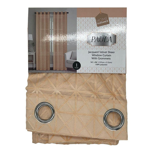 Cortina Paula Home Elegance Con Aros 54" x 84" - Trigo