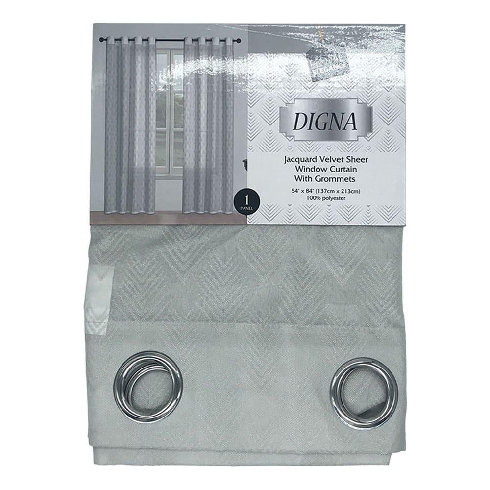 Cortina Digna Home Elegance Con Aros 54" x 84" - Gris Claro