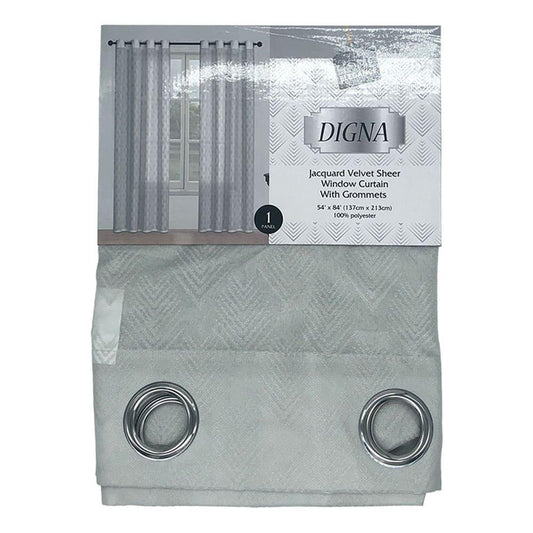 Cortina Digna Home Elegance Con Aros 54" x 84" - Gris Claro