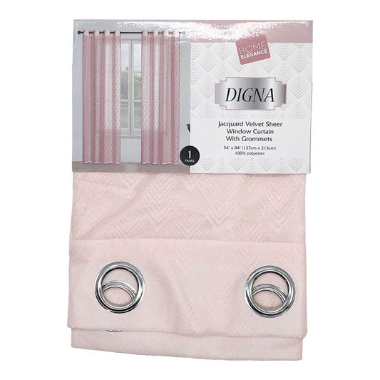 Cortina Digna Home Elegance Con Aros 54" x 84" - Rosa Claro