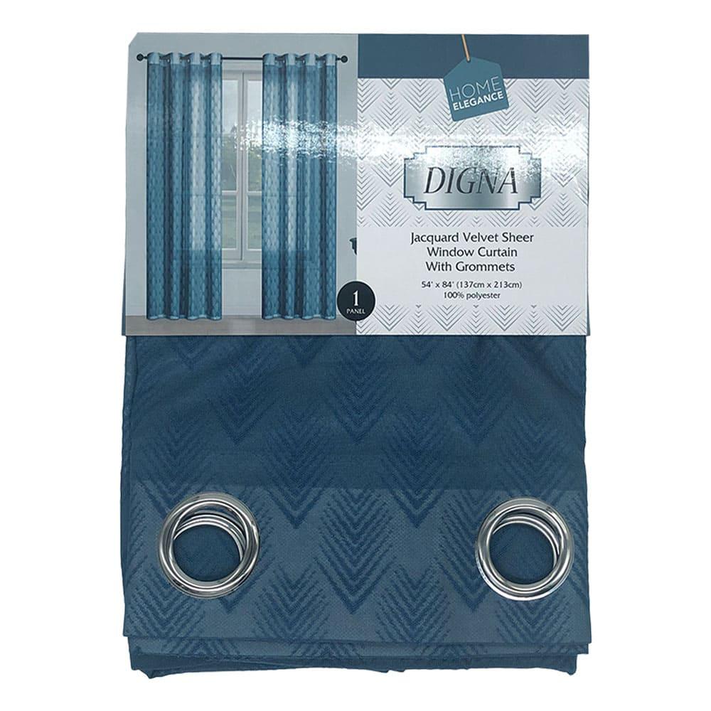Cortina Digna Home Elegance Con Aros 54" x 84" - Azul Marino