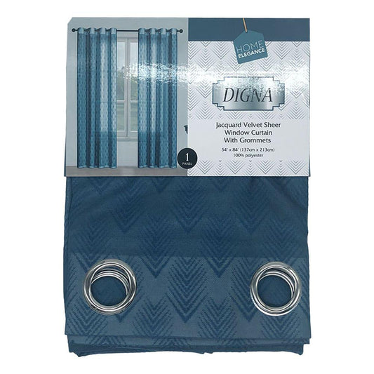 Cortina Digna Home Elegance Con Aros 54" x 84" - Azul Marino