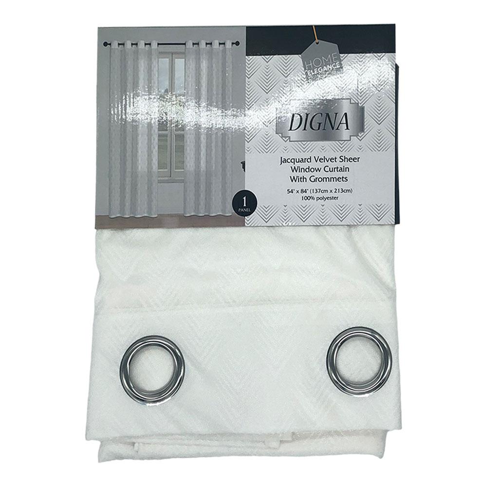 Cortina Digna Home Elegance Con Aros 54" x 84" - Blanco