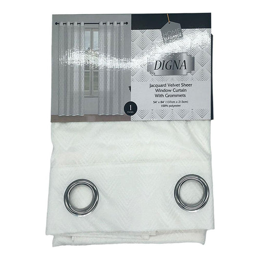 Cortina Digna Home Elegance Con Aros 54" x 84" - Blanco